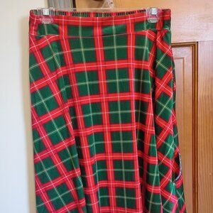 Modcloth Velvet Plaid Skirt Midi